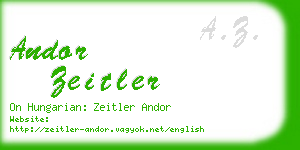andor zeitler business card